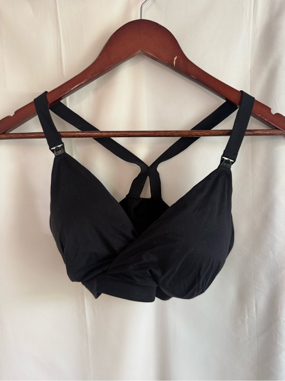SPANX Black Nursing Bra with Cross-Back Straps